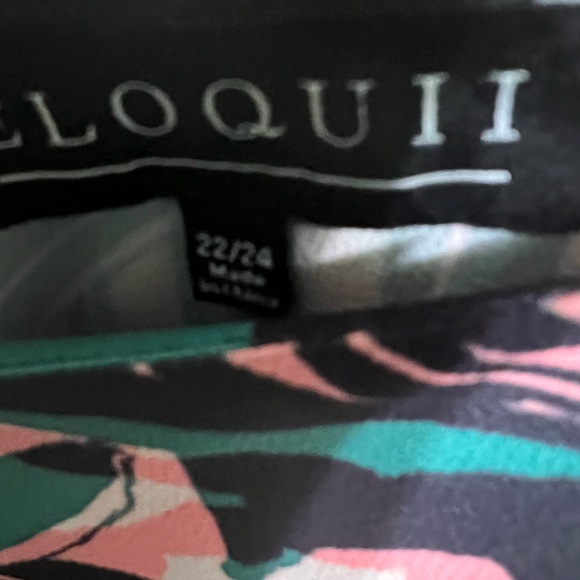 Eloquii Pink and Green Abstract Maxi Dress Lot 4 - Picture 3 of 3